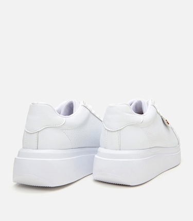  Kadın Beyaz Kalın Tabanlı Spor Ayakkabı