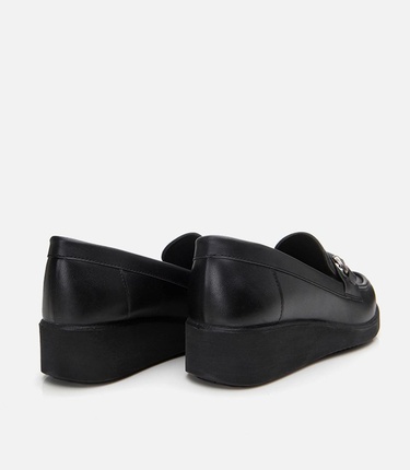  Kadın Siyah Tokalı Günlük Loafer