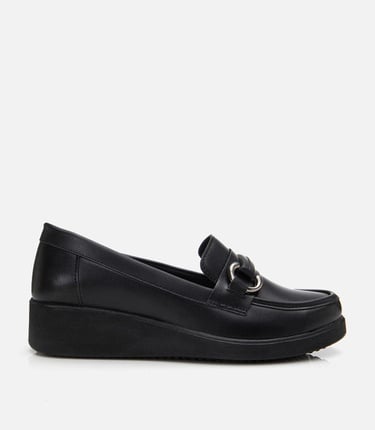  Kadın Siyah Tokalı Günlük Loafer