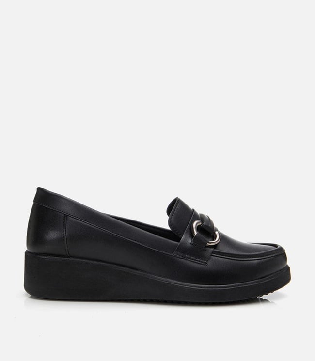  Kadın Siyah Tokalı Günlük Loafer