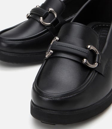  Kadın Siyah Tokalı Günlük Loafer