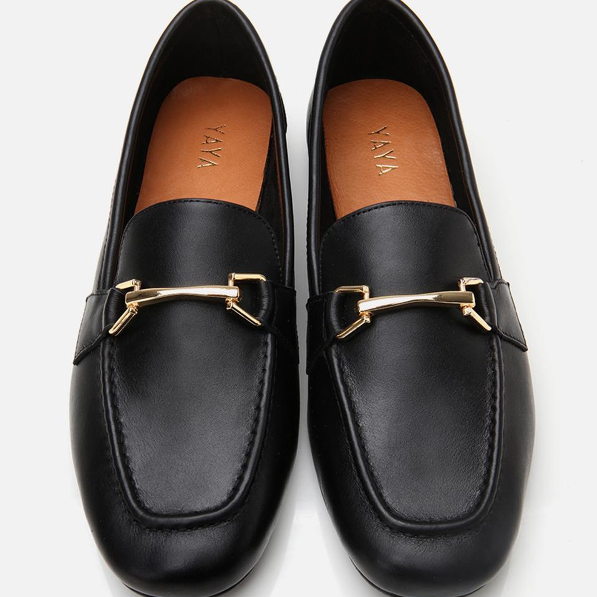 Kadın Deri Siyah Tokalı Loafer