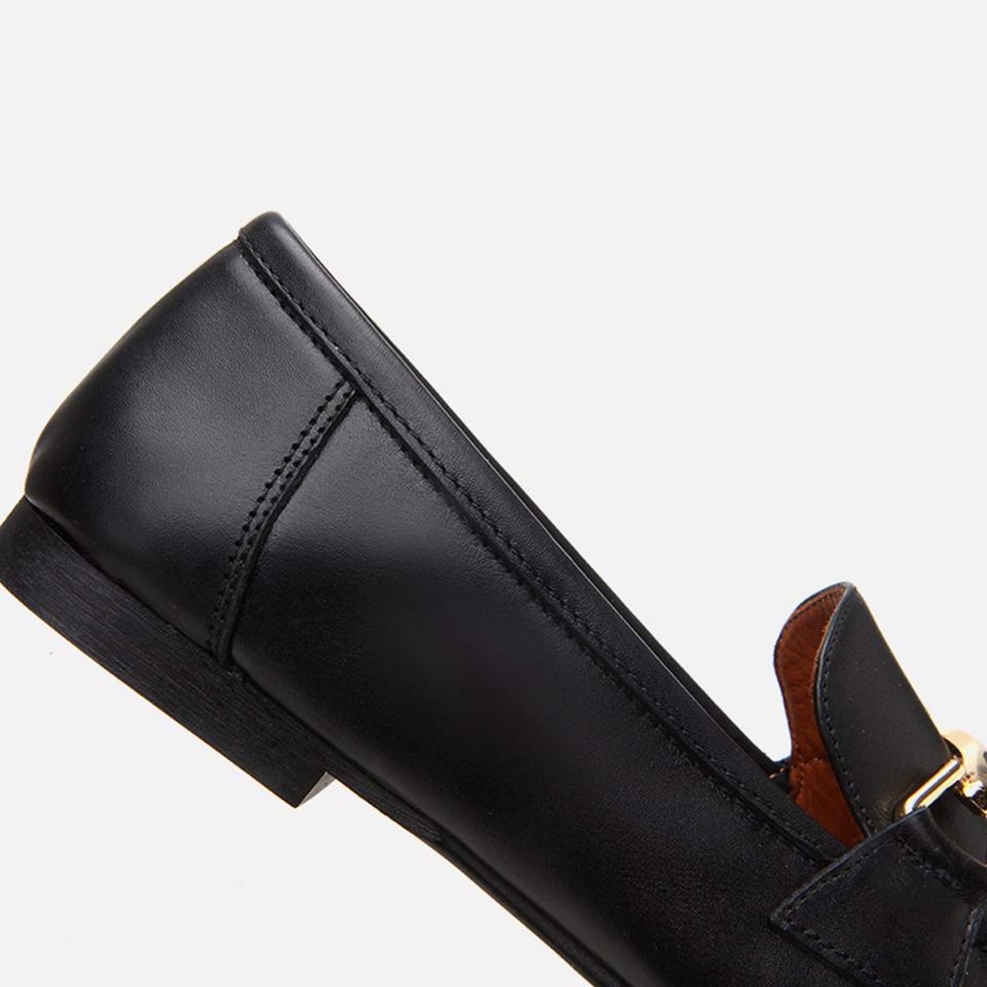 Kadın Deri Siyah Tokalı Loafer