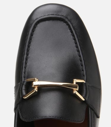  Kadın Deri Siyah Tokalı Loafer