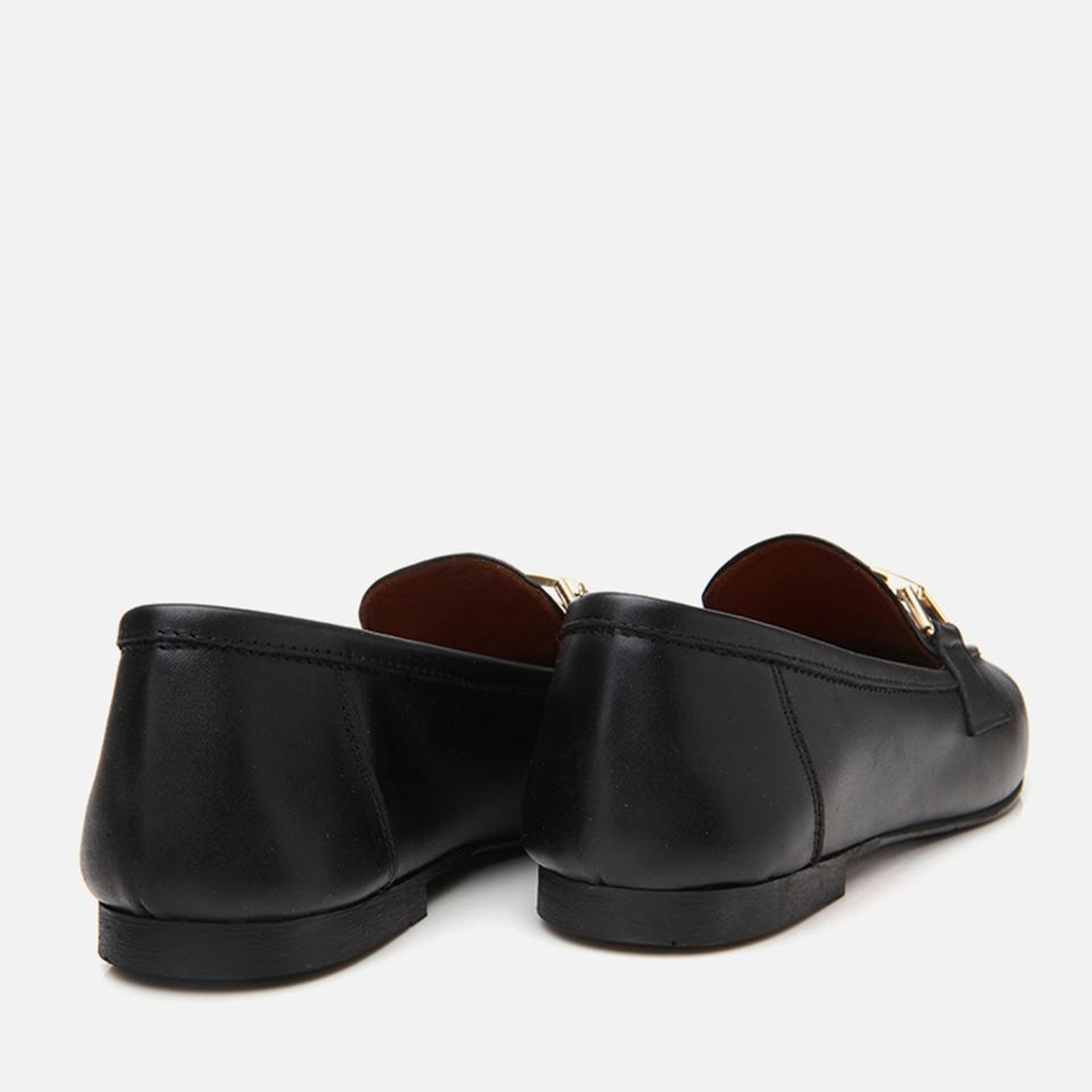 Kadın Deri Siyah Tokalı Loafer