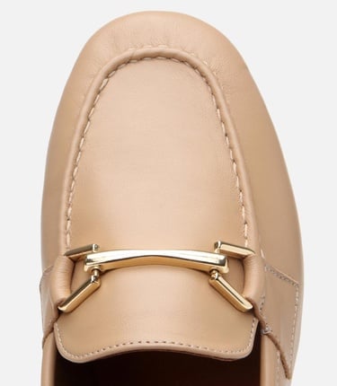  Kadın Deri Bej Tokalı Loafer