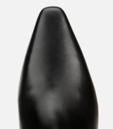  Kadın Deri Siyah Sivri Burunlu Topuklu Çizme
