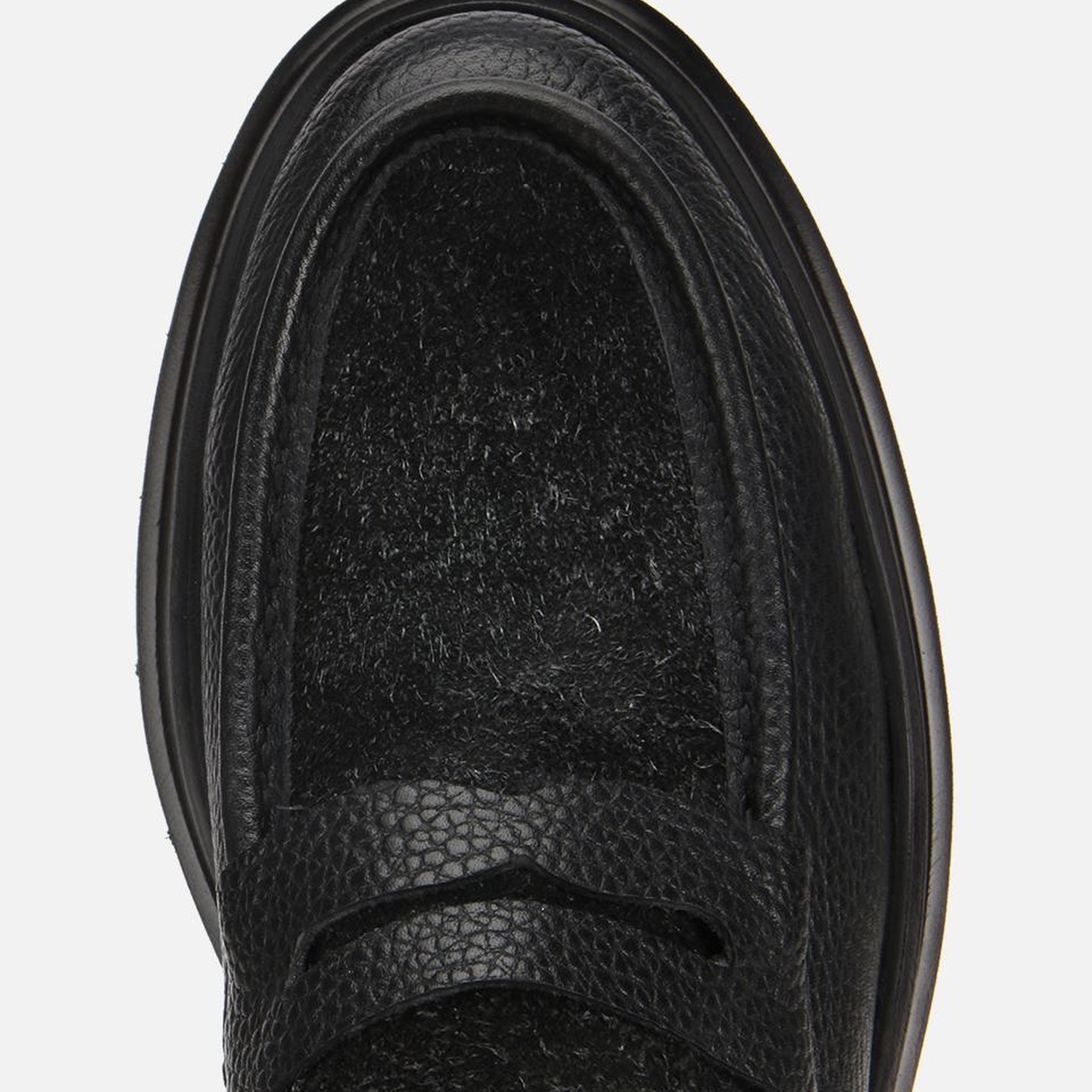 Erkek Deri Siyah Kırçıllı Yüksek Tabanlı Klasik Loafer