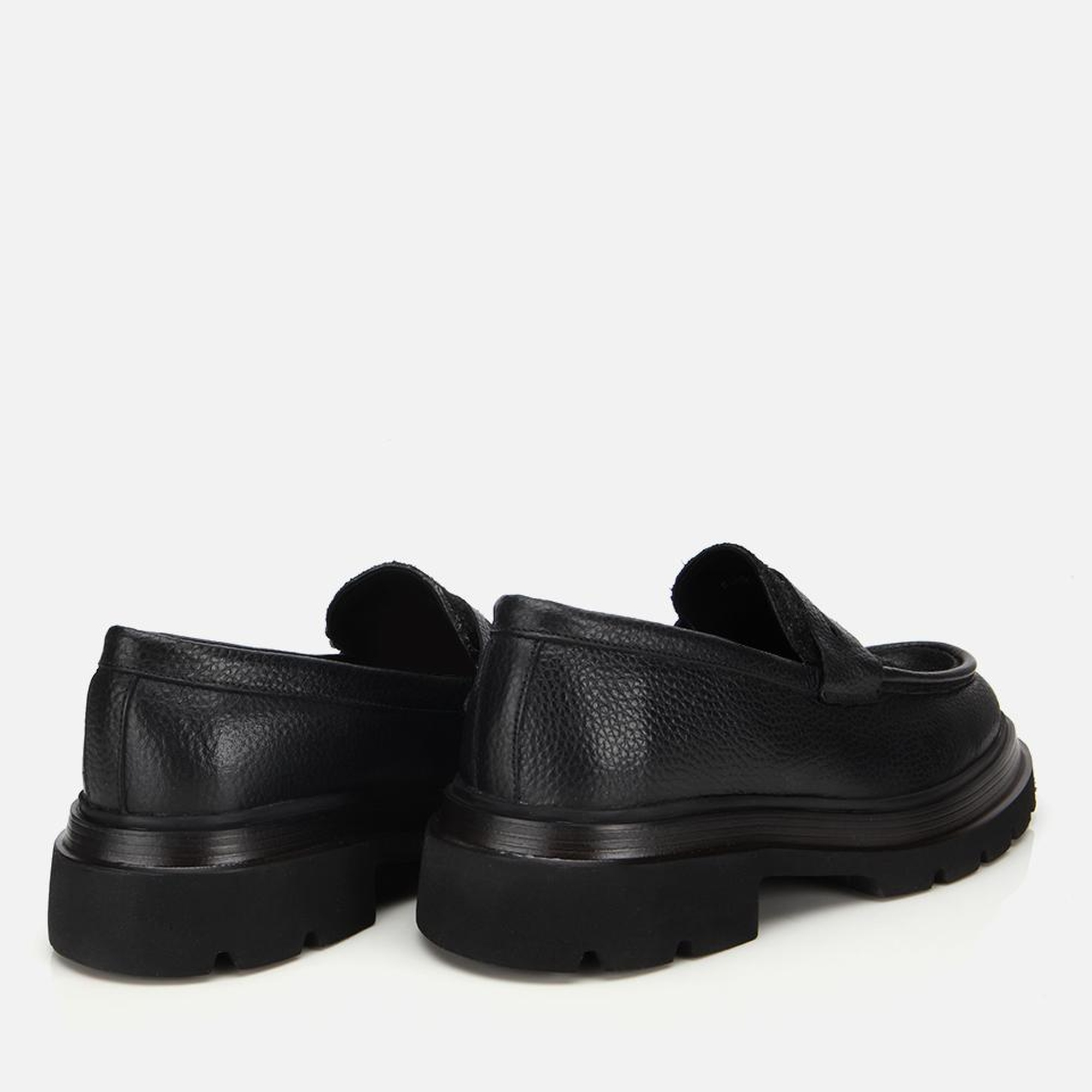 Erkek Deri Siyah Kırçıllı Yüksek Tabanlı Klasik Loafer