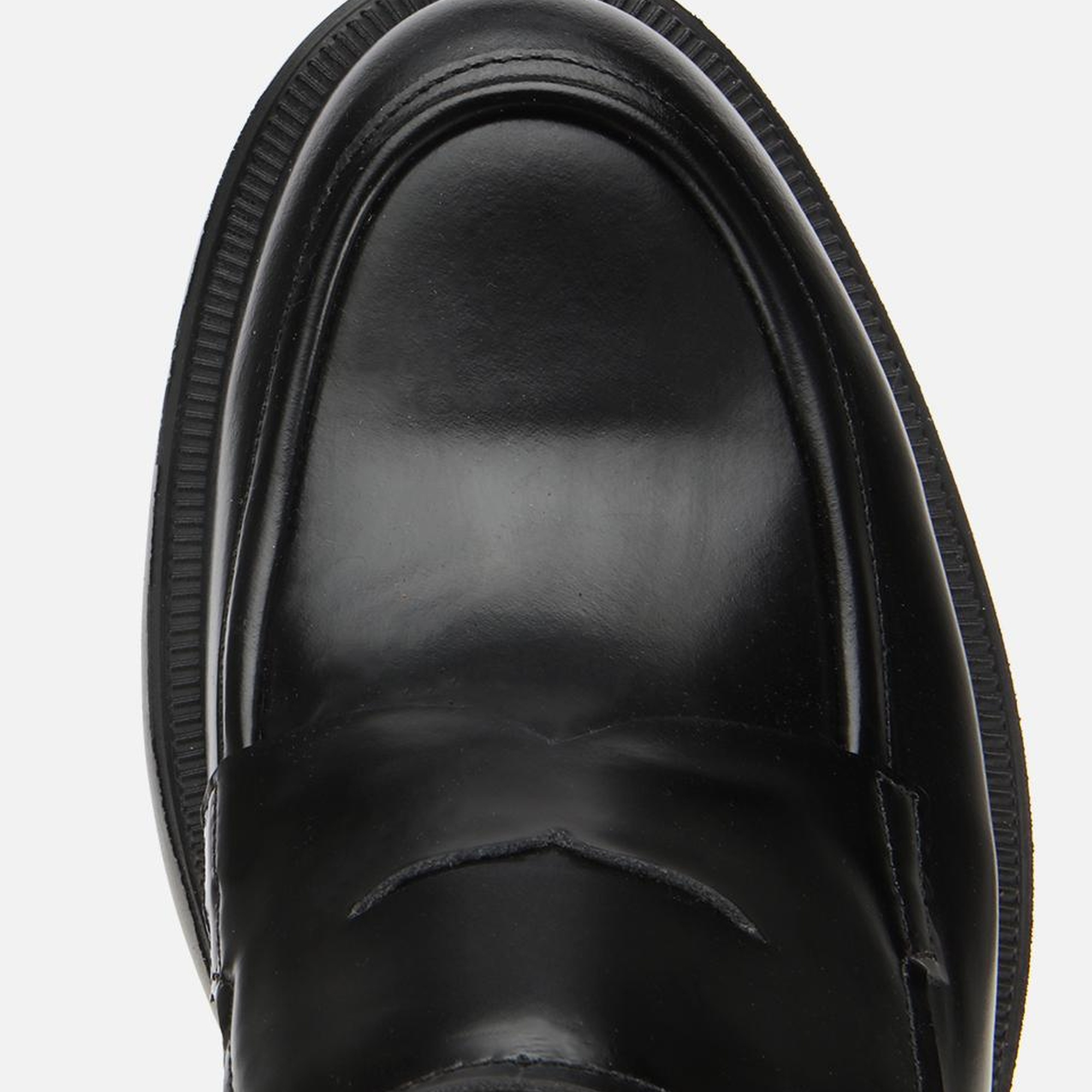 Erkek Açma Deri Siyah Kalın Tabanlı Klasik Loafer