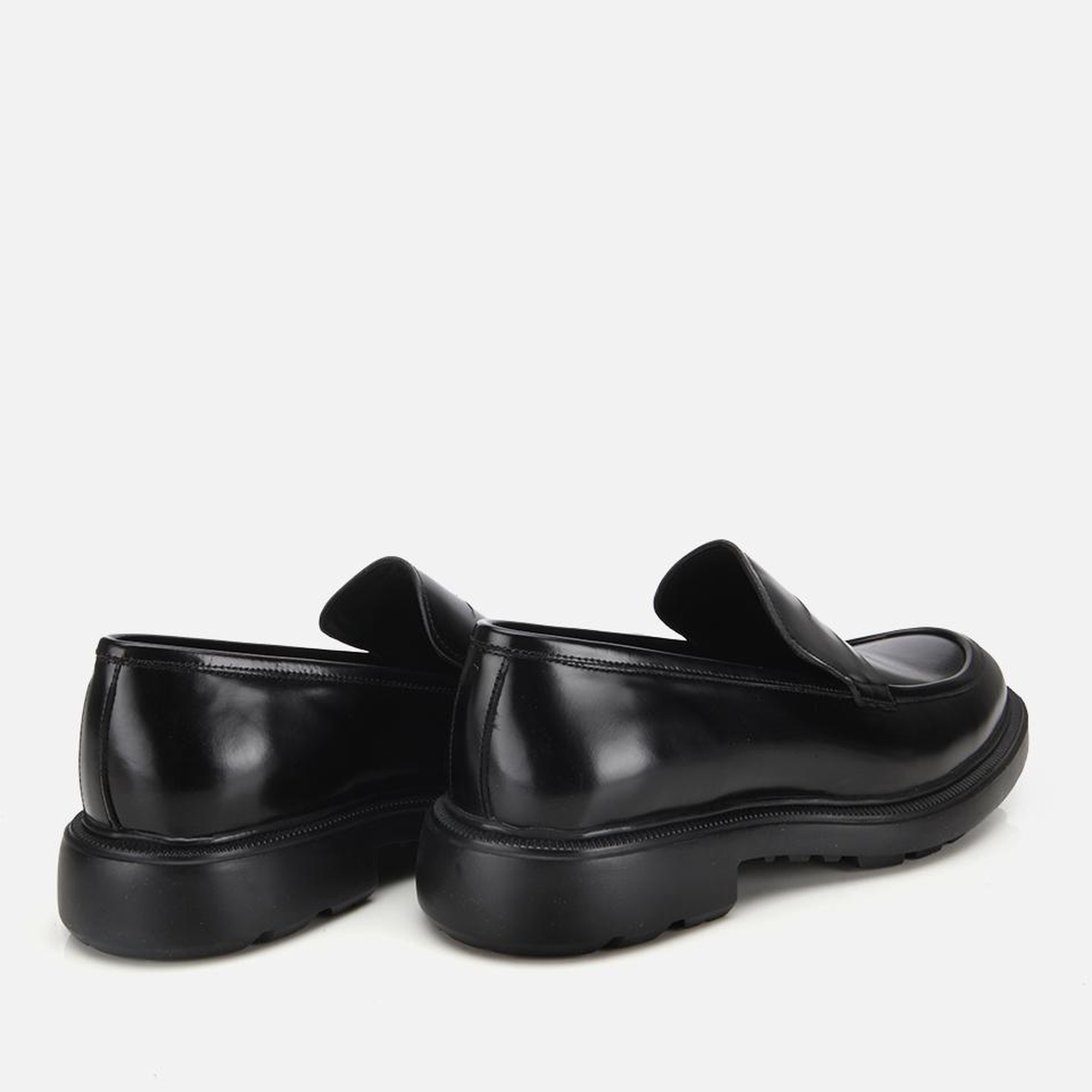 Erkek Açma Deri Siyah Kalın Tabanlı Klasik Loafer