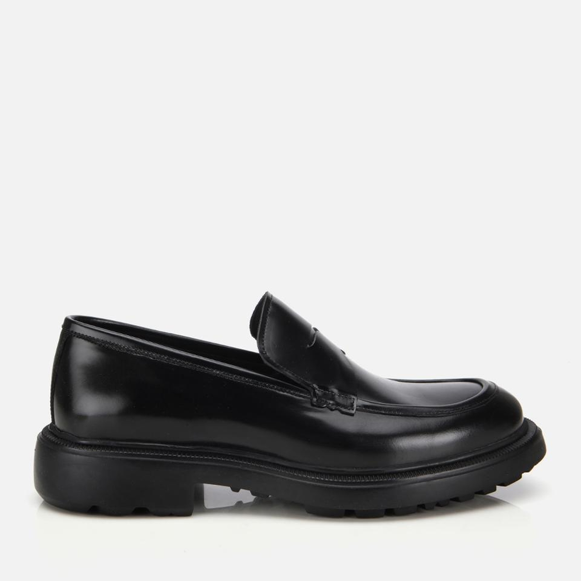 Erkek Açma Deri Siyah Kalın Tabanlı Klasik Loafer