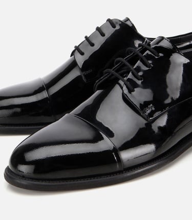  Erkek Rugan Deri Siyah Klasik Ayakkabı