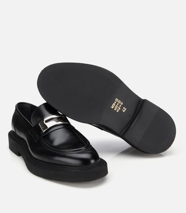  Erkek Açma Deri Metal Tokalı Hafif Tabanlı Klasik Loafer