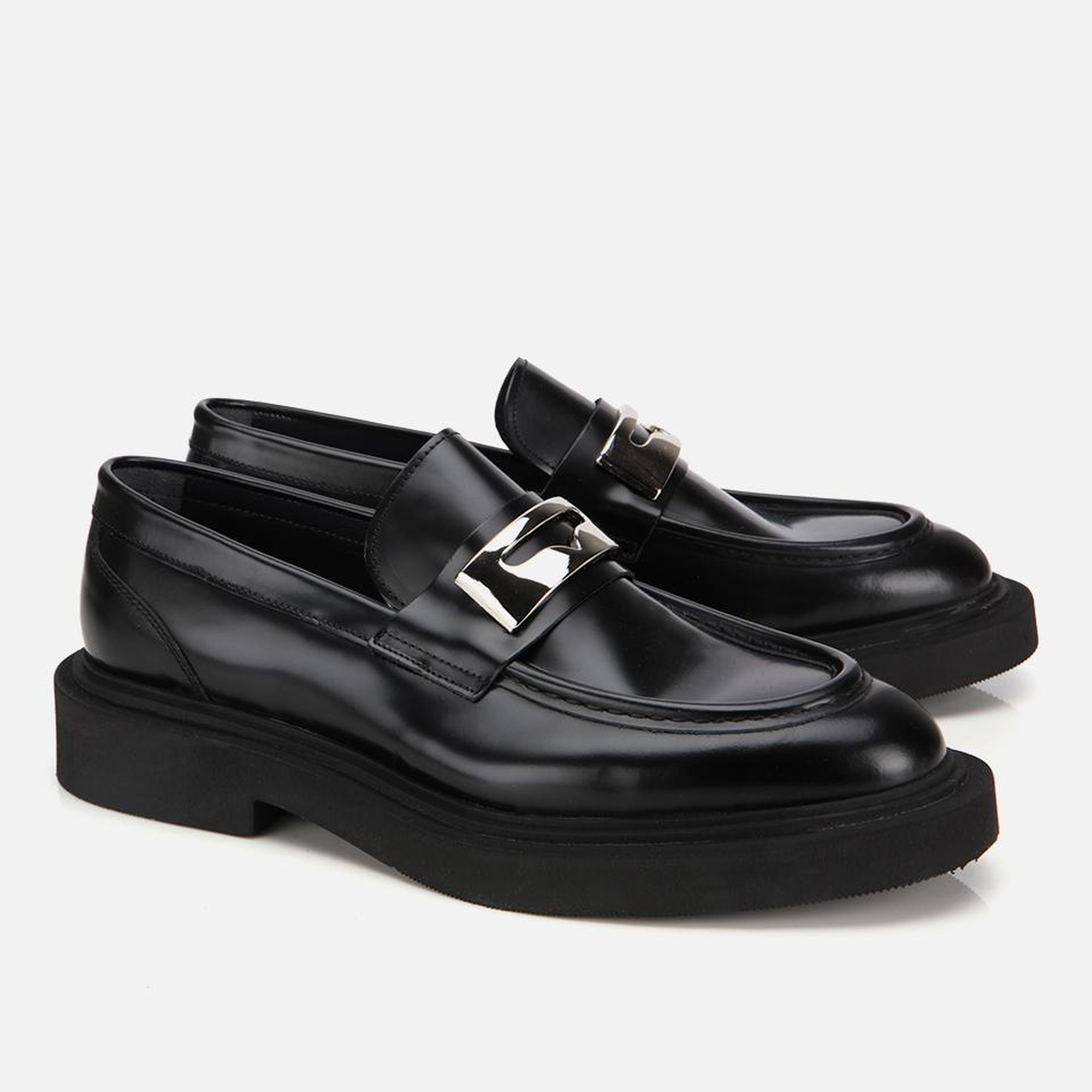 Erkek Açma Deri Metal Tokalı Hafif Tabanlı Klasik Loafer