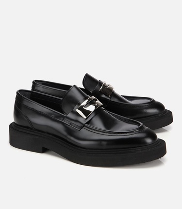  Erkek Açma Deri Metal Tokalı Hafif Tabanlı Klasik Loafer