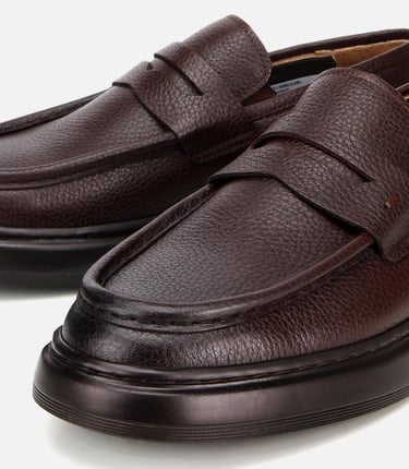  Erkek Deri Kahverengi Yumuşak Dokulu Klasik Loafer