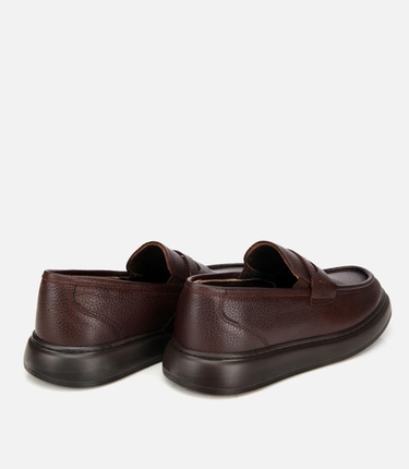  Erkek Deri Kahverengi Yumuşak Dokulu Klasik Loafer