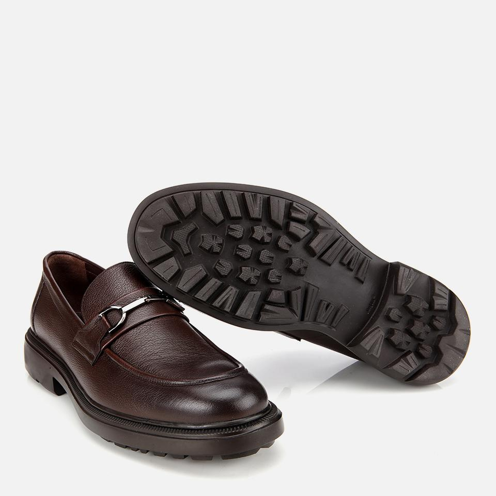 Erkek Deri Kahverengi Tokalı Günlük Loafer