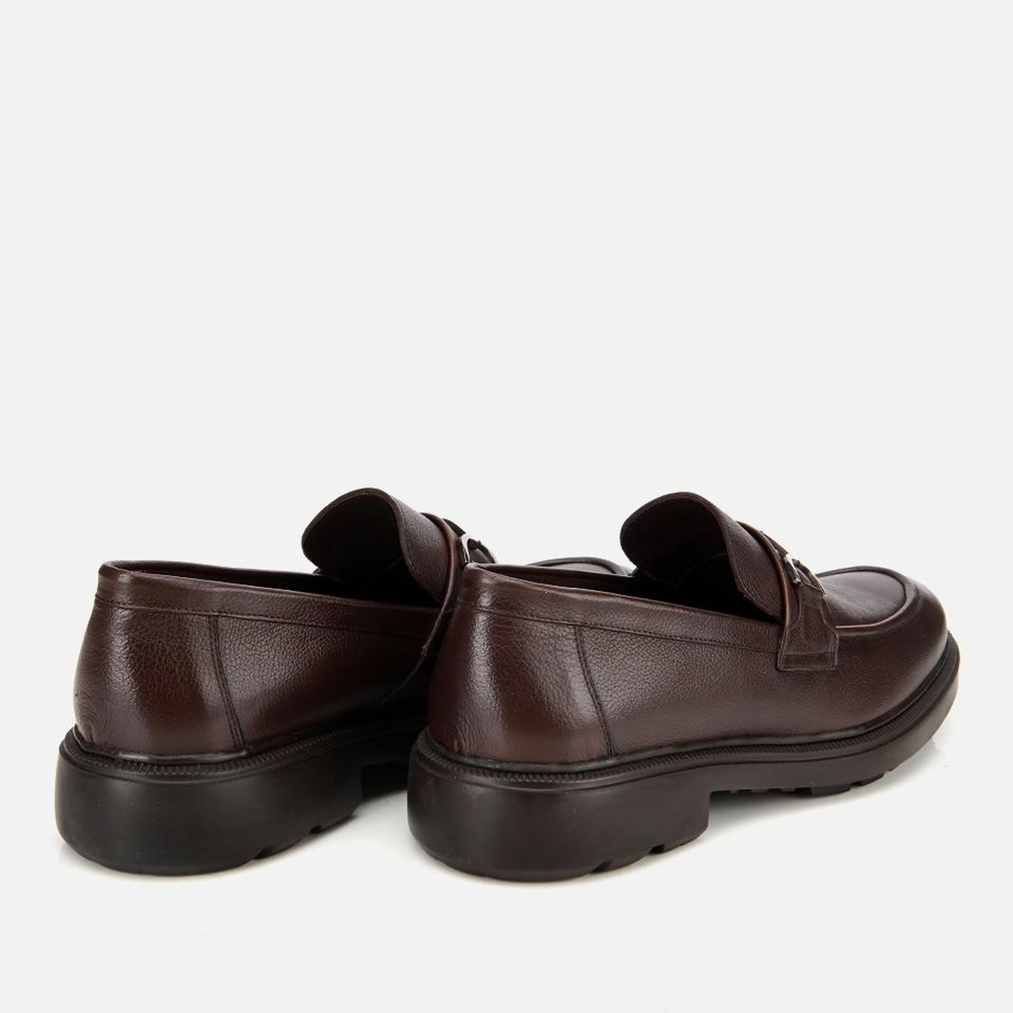 Erkek Deri Kahverengi Tokalı Günlük Loafer