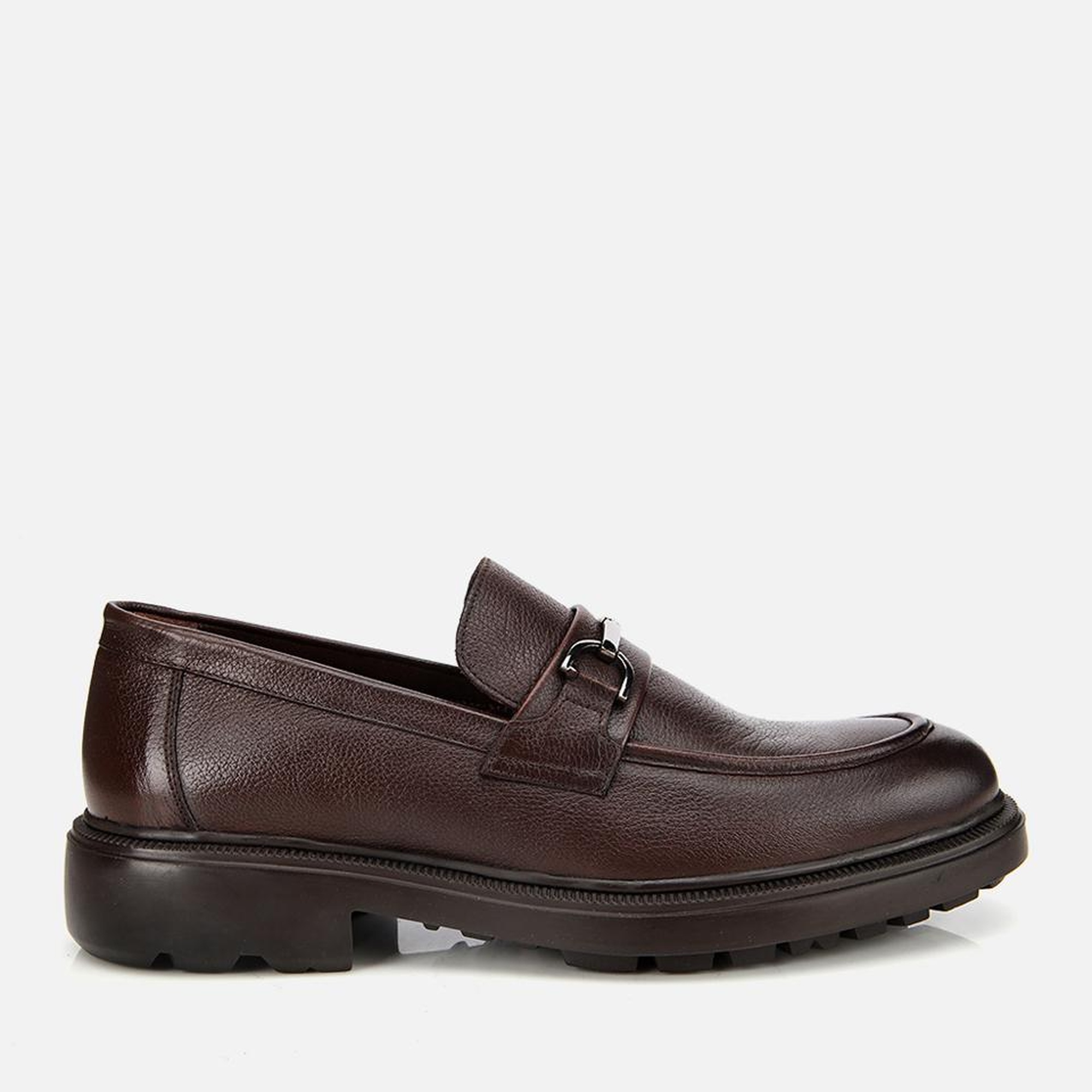 Erkek Deri Kahverengi Tokalı Günlük Loafer