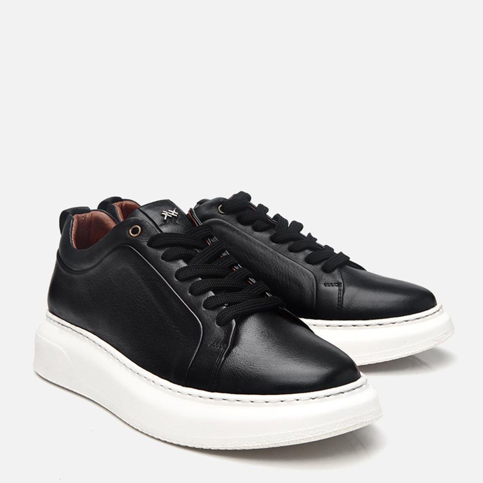 Erkek Deri Siyah Hafif Tabanlı Spor Ayakkabı