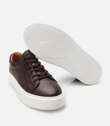  Erkek Deri Kahverengi Hafif Tabanlı Spor Ayakkabı