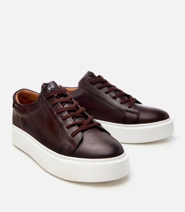  Erkek Deri Kahverengi Hafif Tabanlı Spor Ayakkabı