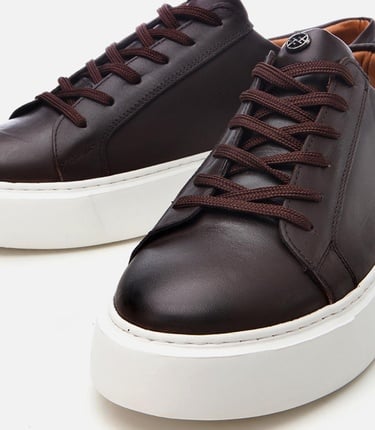  Erkek Deri Kahverengi Hafif Tabanlı Spor Ayakkabı