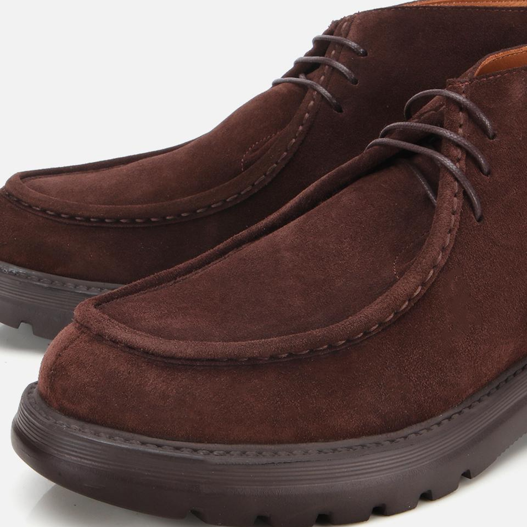 Erkek Süet Deri Kahverengi Dikiş Detaylı Chelsea Bot