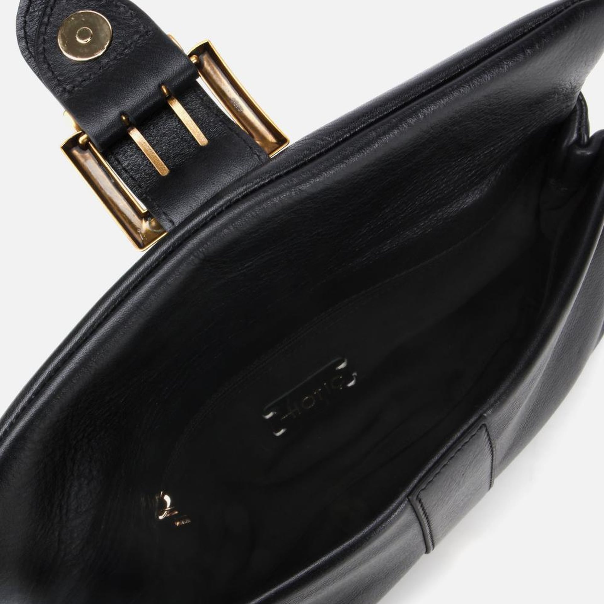 Kadın Deri Siyah Gold Toka Detaylı Portföy