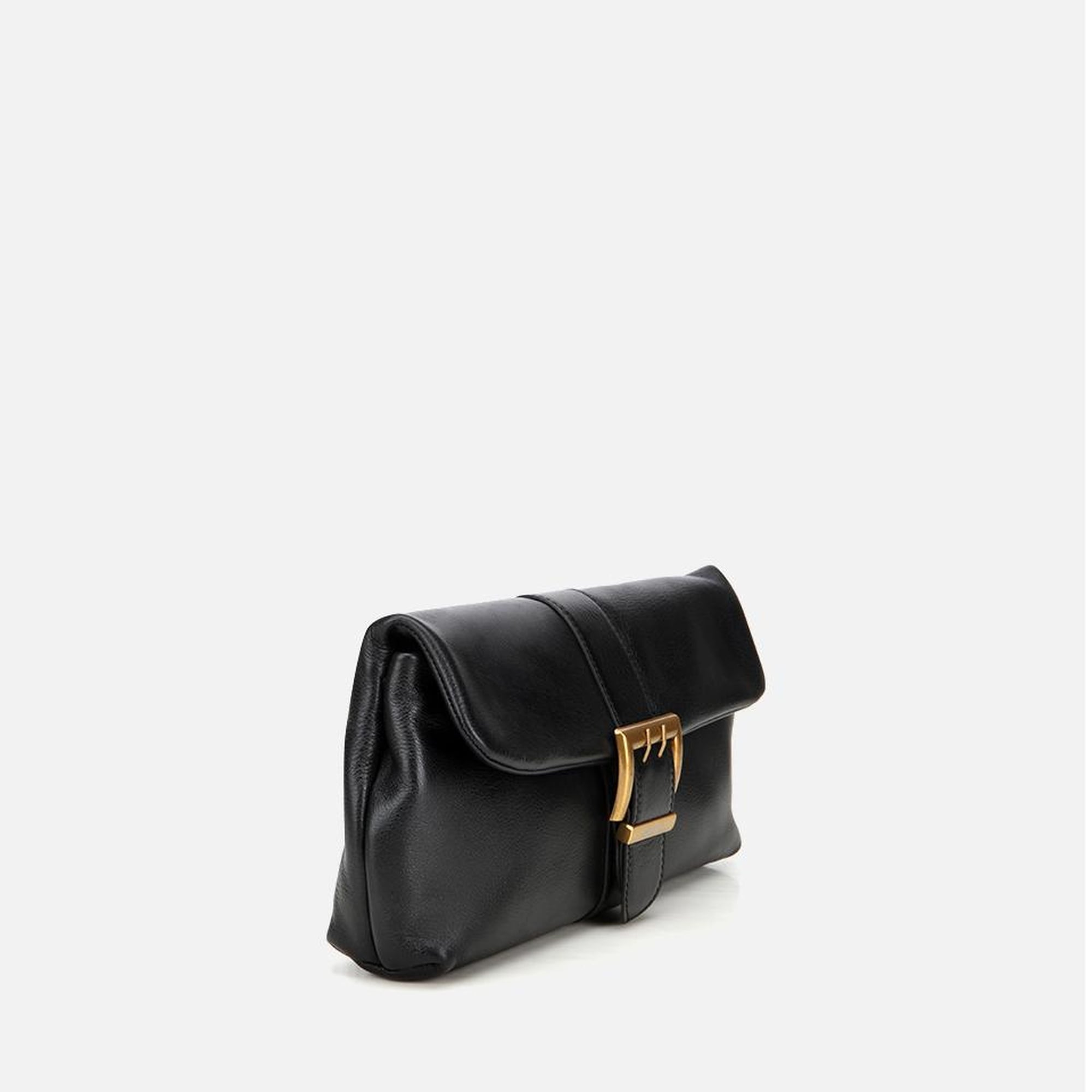 Kadın Deri Siyah Gold Toka Detaylı Portföy