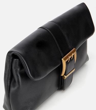  Kadın Deri Siyah Gold Toka Detaylı Portföy