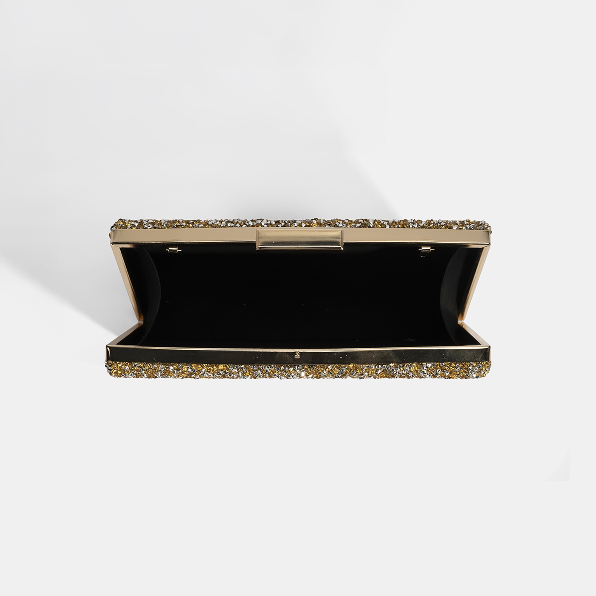 Kadın Gold Taşlı Omuz Askılı Gece El Çantası