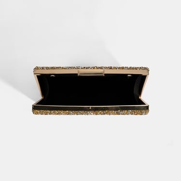  Kadın Gold Taşlı Omuz Askılı Gece El Çantası