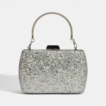  Kadın Gümüş Işıltılı Omuz Askılı Abiye El Çantası