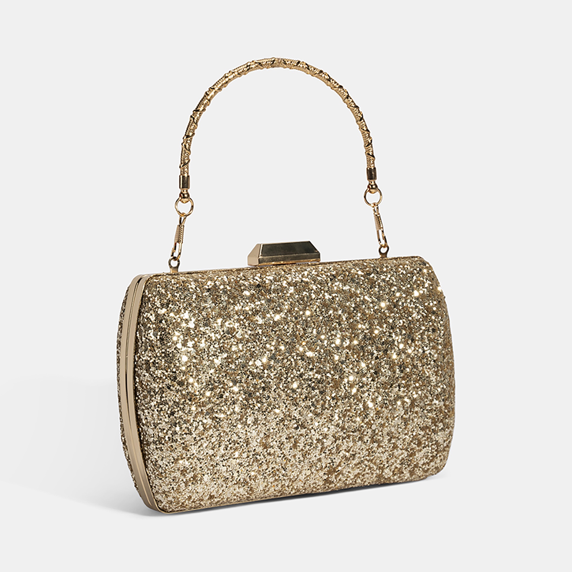 Kadın Gold Işıltılı Omuz Askılı Abiye El Çantası