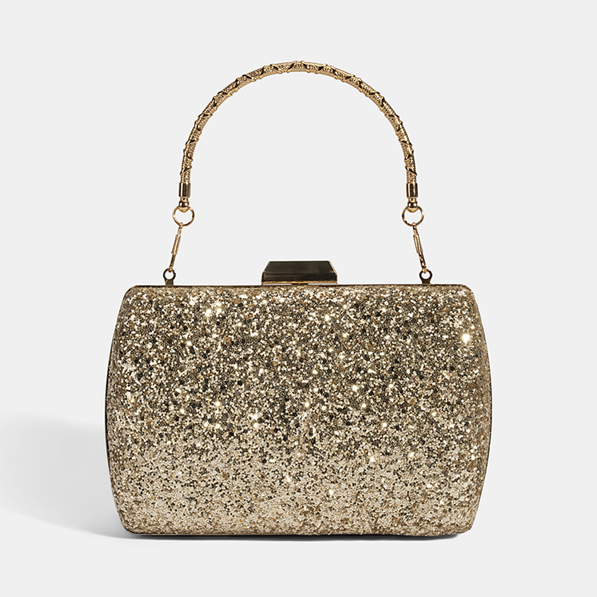 Kadın Gold Işıltılı Omuz Askılı Abiye El Çantası
