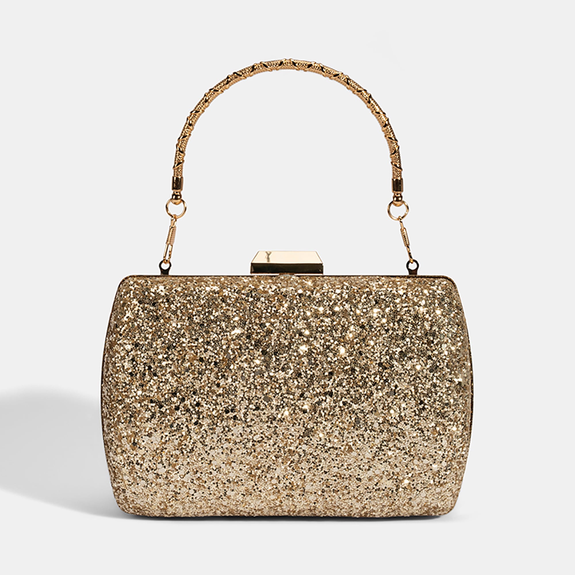 Kadın Gold Işıltılı Omuz Askılı Abiye El Çantası