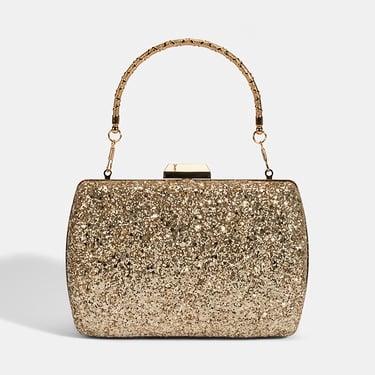  Kadın Gold Işıltılı Omuz Askılı Abiye El Çantası