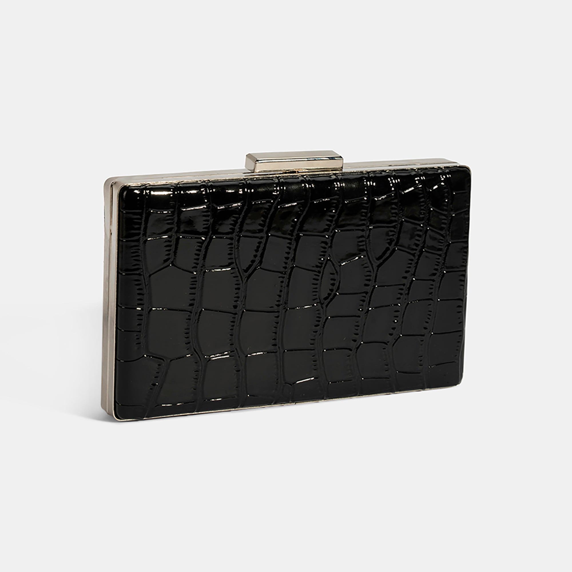 Kadın Siyah Gümüş Omuz Askılı Gece El Çantası