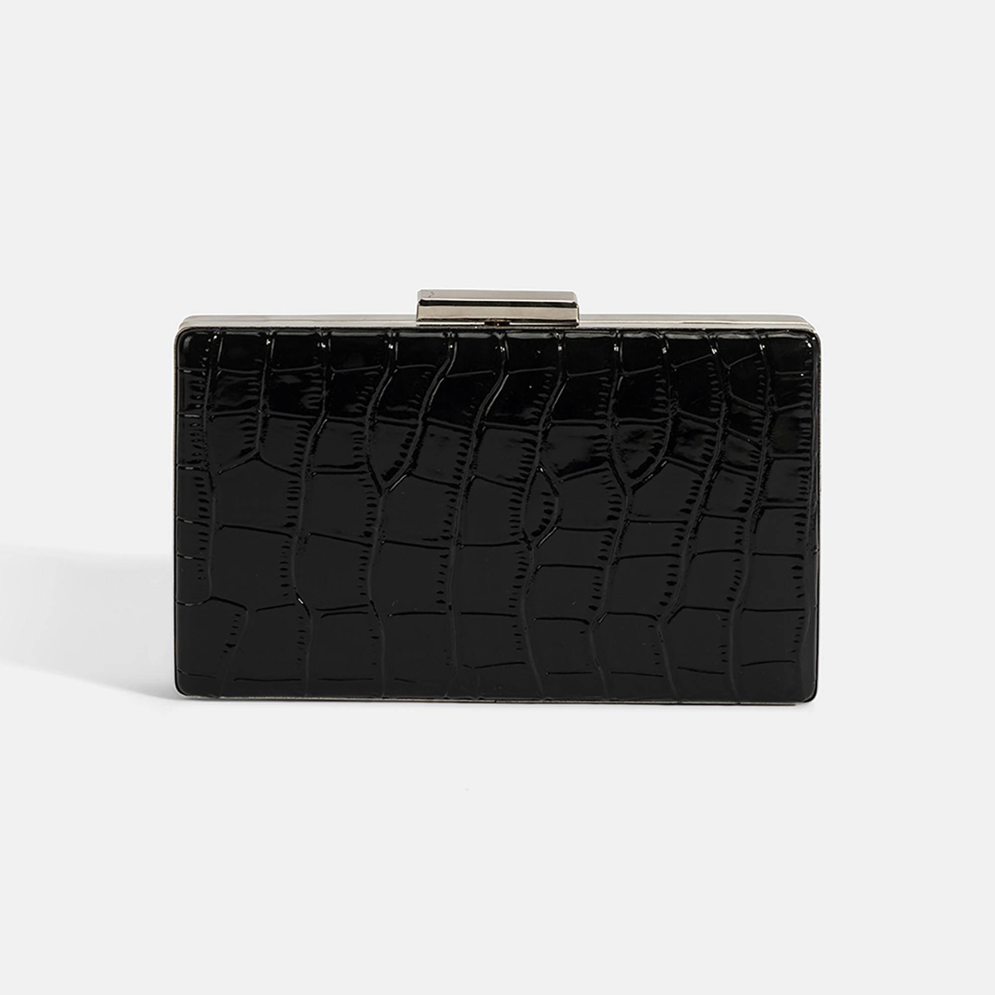 Kadın Siyah Gümüş Omuz Askılı Gece El Çantası