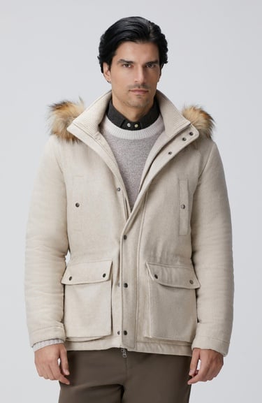  Network Erkek Taş Yün Kaşmir Karışımlı Casual Kaban