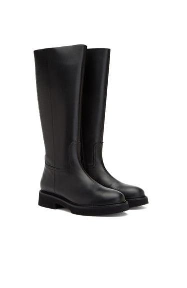  George Hogg Kadın Siyah Baskılı Deri Çizme