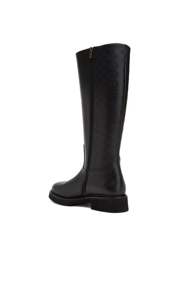  George Hogg Kadın Siyah Baskılı Deri Çizme