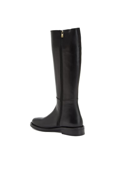  George Hogg Kadın Siyah Fermuarlı Deri Çizme