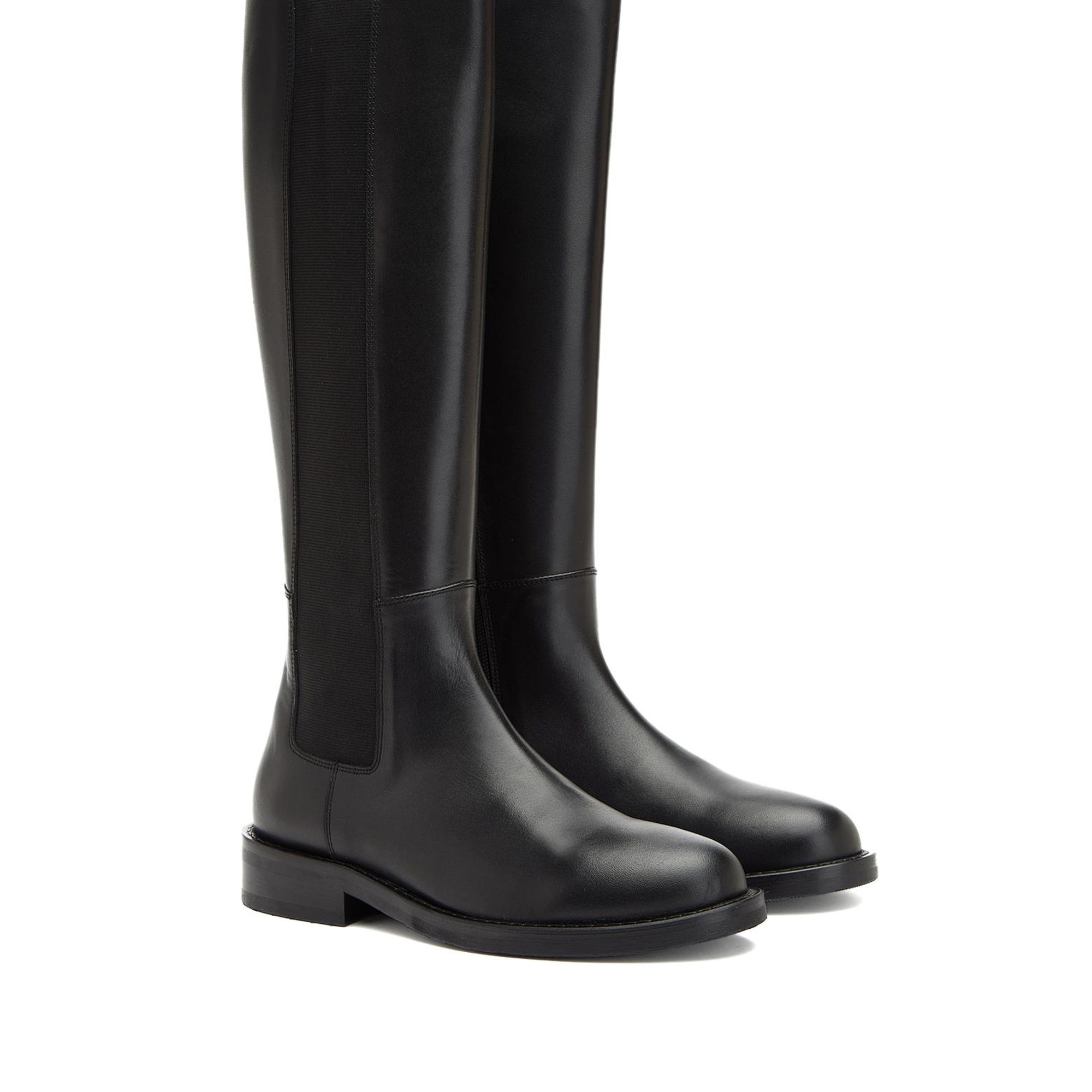 George Hogg Kadın Siyah Fermuarlı Deri Çizme