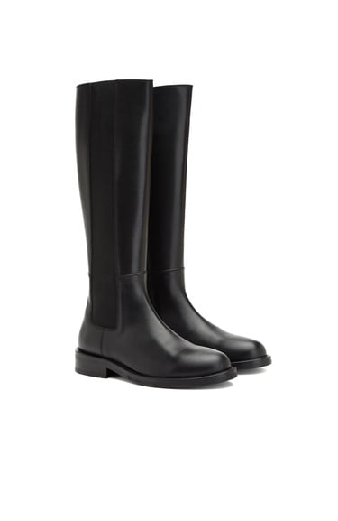  George Hogg Kadın Siyah Fermuarlı Deri Çizme