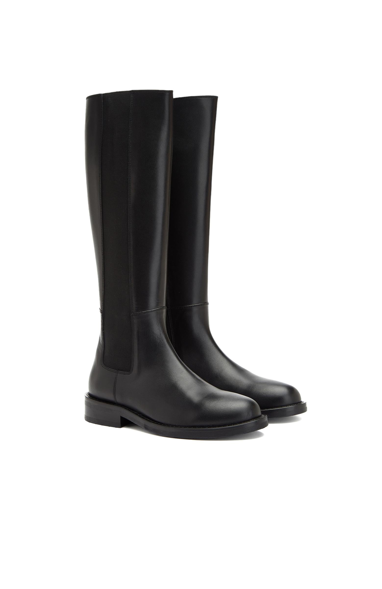  George Hogg Kadın Siyah Fermuarlı Deri Çizme