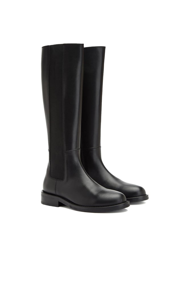  George Hogg Kadın Siyah Fermuarlı Deri Çizme